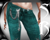 FLARE JEANS TEAL GRN