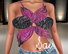 Pink/Blk Flower Top