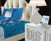 BLUE & WHITE BED