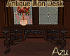 Antique Carved Lion Desk