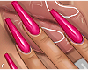 f. plain hot pink nails