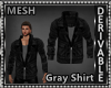 Blck Leather Jacket Gray