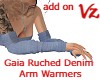 Ruched Denim Arm Warmers