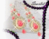 Say! Earrings Rose Coral