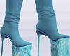 P~ Blue Glitter Boots