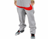 NK SWEATPANTS GRAY+RED