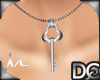 *M* Silver Key Necklace