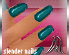 [M] Slender Teal Nails