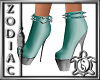 Heart Teal low boots