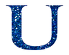 Blue Glitter Letter U2