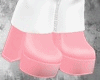 Y*White&Pink Mini Boots