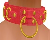 Choker red soft leather