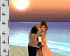 Lovers at beach pose