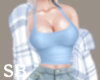Blue Plaid Fuzzy Coat