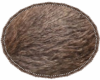 BrownFurRoundRug