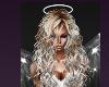 Hot Blond Angel in Lingerie White Wings