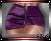 Leather Zip Skirt -Plum