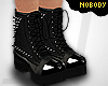 ! Black Combat Boots Spi