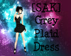 [SAK] Grey Plaid Dress