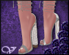 V. Sequin Heels Silver
