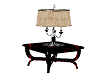 Bk & red table lamp