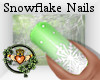 Green Snowflake Nails