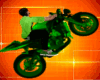Green motor bike & sound