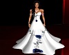 white /blue rose  dress