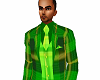   Green Plaid 3pcs Suit