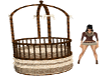 Round Baby Crib Dark