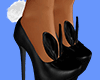 Black Bunny Tail Heels