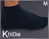 K navy blue socks M