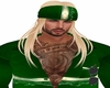 blonde with green band