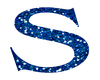 Blue Glitter Letter S