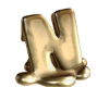 X. Gold Melted Letter N