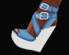 Blue/White Wedge Sandals