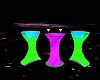 neon bar stools/table