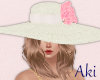 Aki .Raffia Hat .White