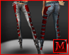 JM Black&Red Denim Jeans