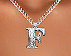 F Letter Necklace Silver