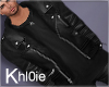 K black leather jacket M