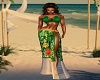 Green Floral Beach Gown