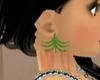 ~TQ~green xmas earrings
