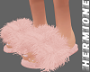 Rose fur slippers