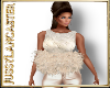 Cream LV Top Feathers