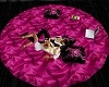 pink/black silk rug