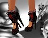 black and red flame boot