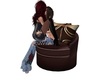 Brown kissing chair