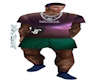 purple top w green short
