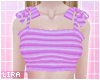 Lavender Stripes Bow Top